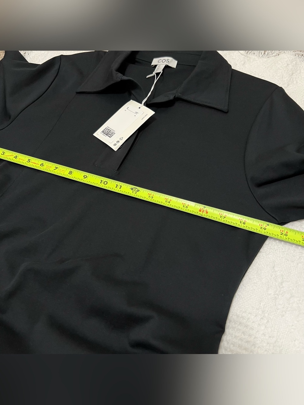 COS Asymmetric Polo Maxi Shirt Dress Black Size Medium NEW - Picture 13 of 16